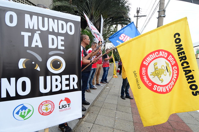 UGT participa de ato mundial em defesa dos motoristas de aplicativos